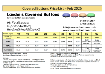 Covered Button Price List